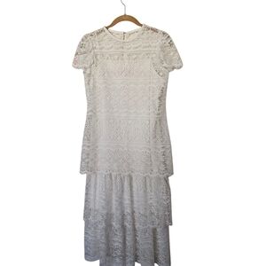 Elegant White Lace Dress M NWOT